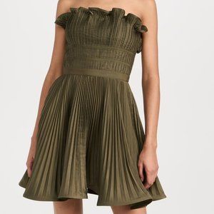 Amur Lorena Strapless Mini Dress in Olive